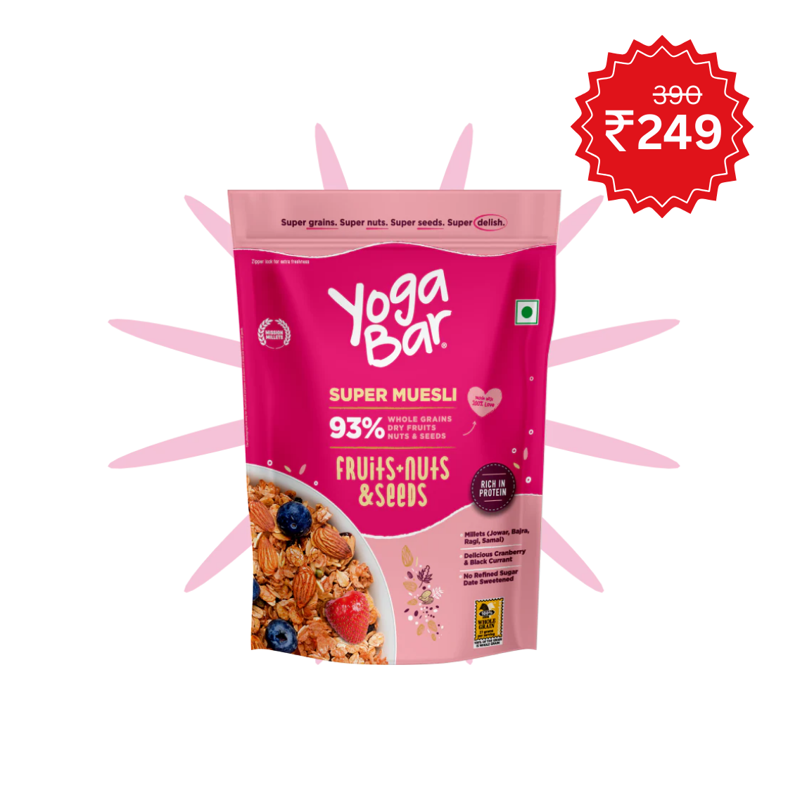 Fruits Nuts & Seeds Muesli 400g Fruits Nuts & Seeds Muesli MRP ₹390